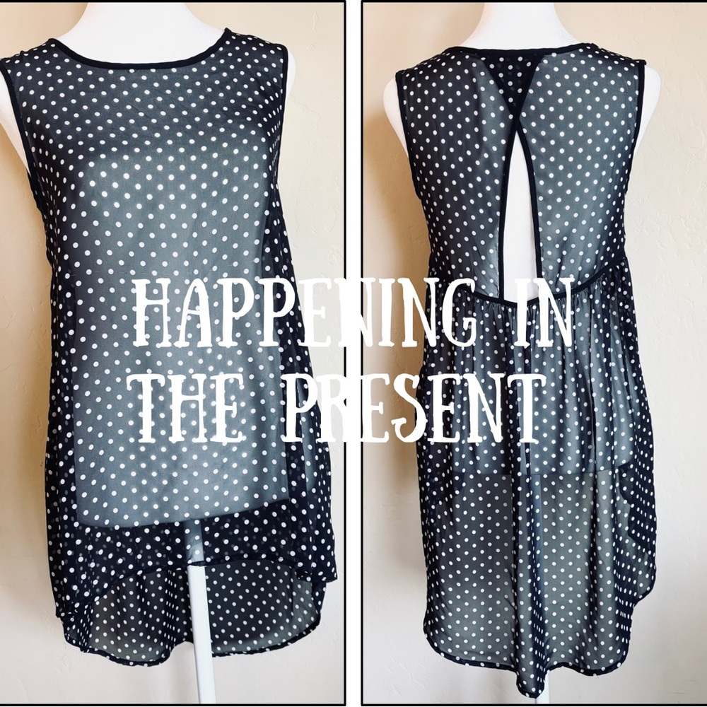 Black & White Polka Dot Sheer Top by Happening In The Present
